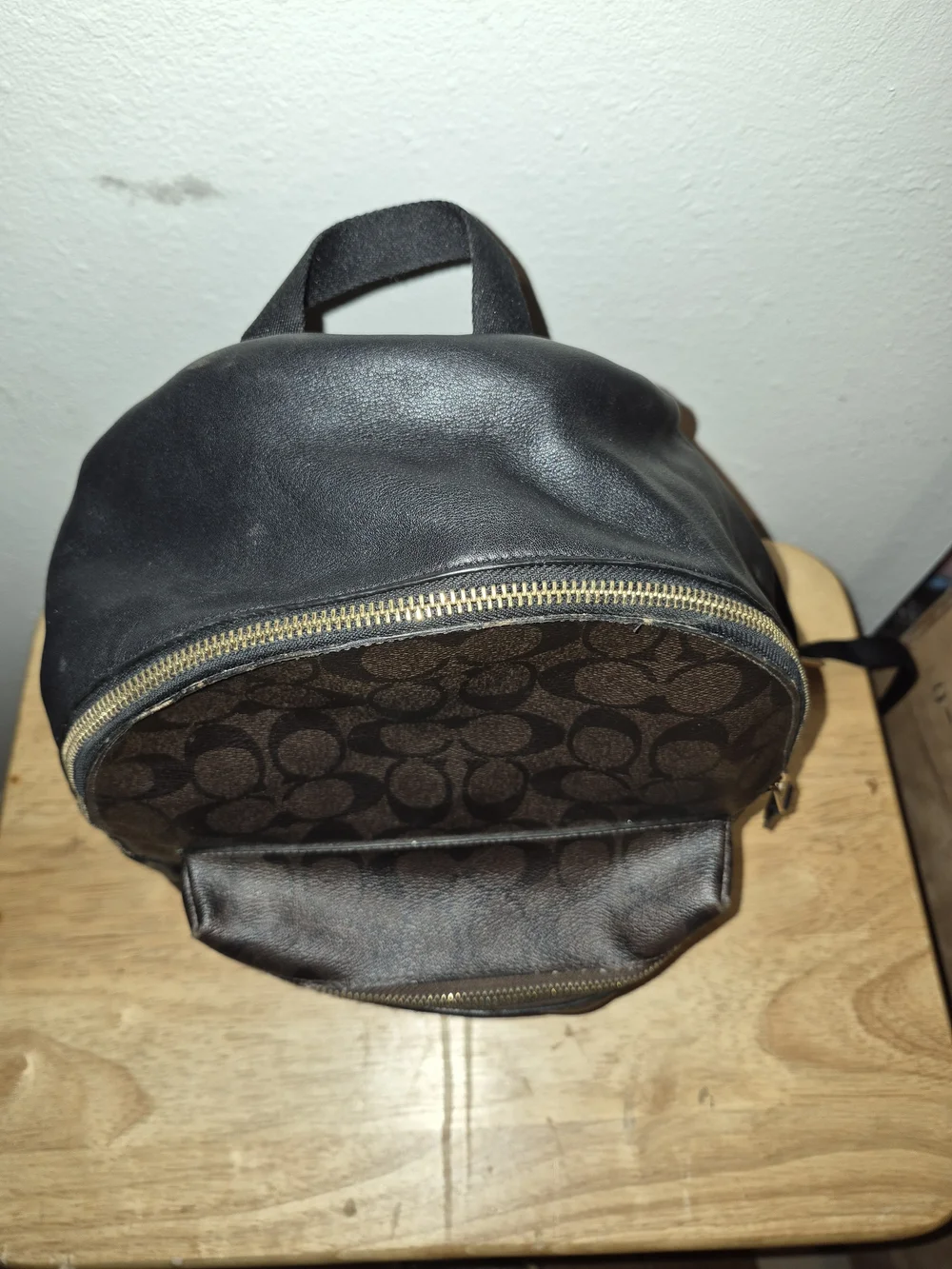 Coach Brown Signature Canvas Mini Backpack with Gold Hardware